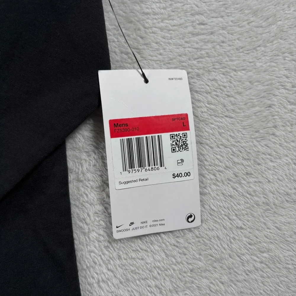 Nike Sportswear Shirt Mens Large Black Sptcas‎ Just Do It Standard Fit Athletic
